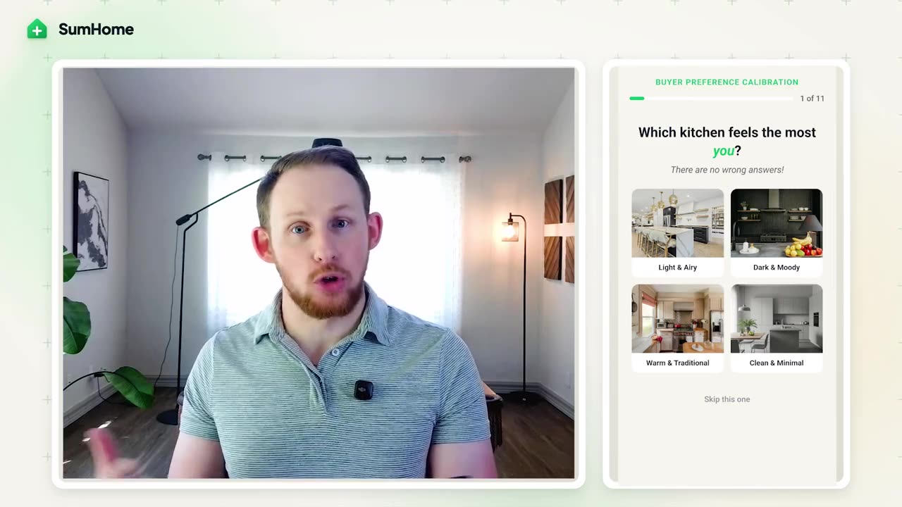 Thomas walking through the SumHome buyer preference assessment
